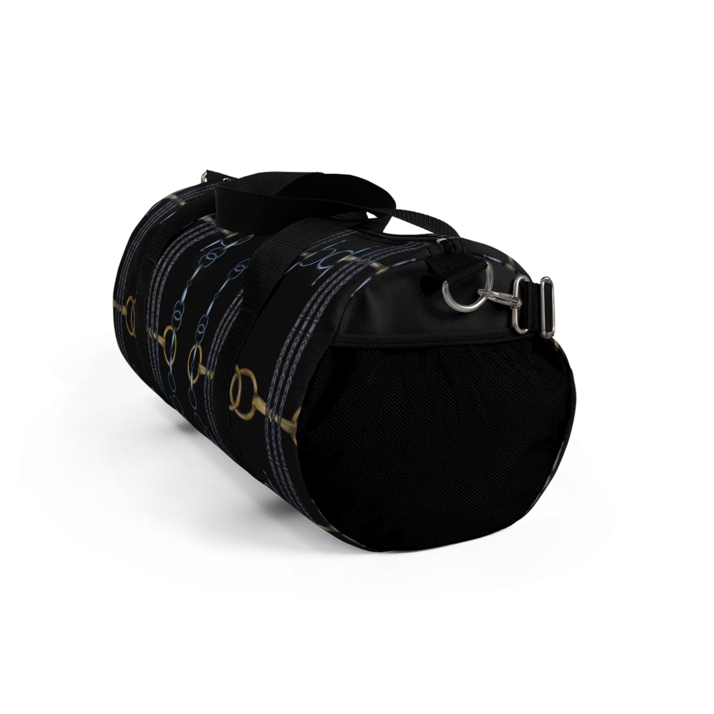 Reins and Bits Pattern Black Duffel Bag
