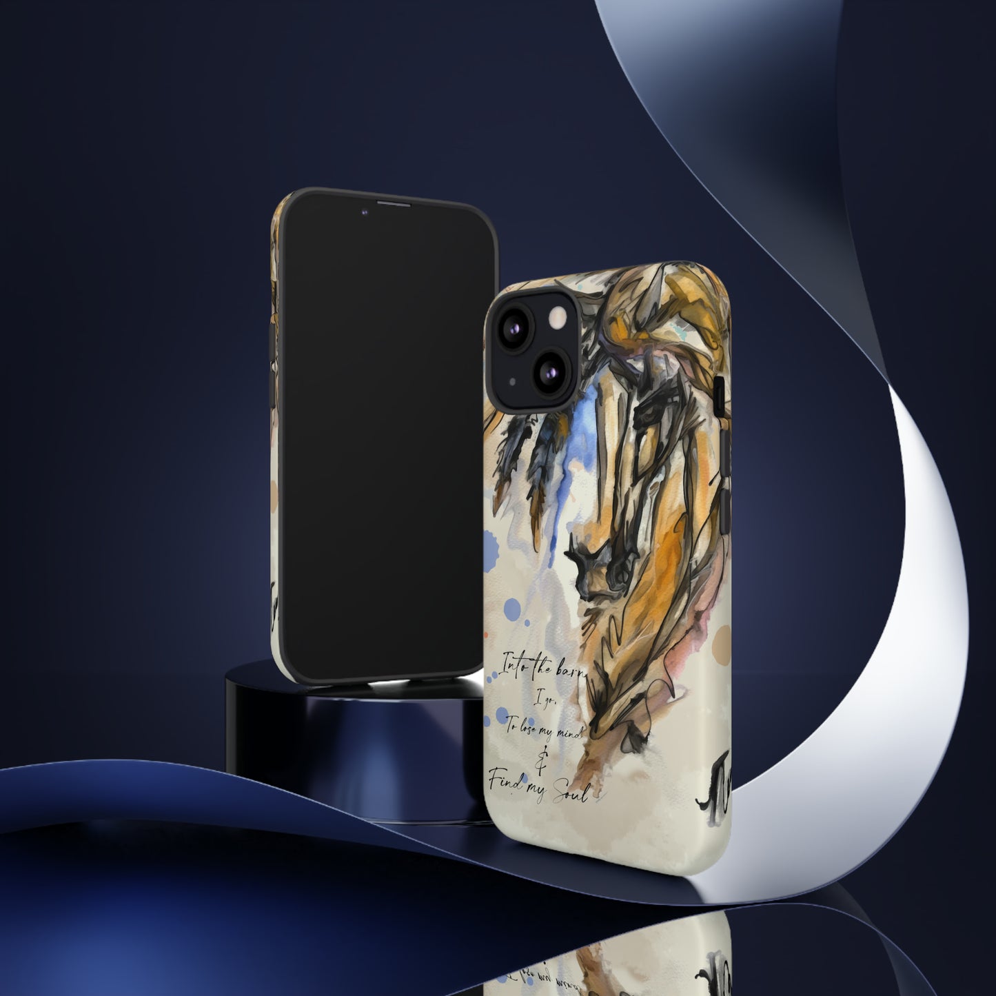 Inspirational Watercolor Horse Horse Lover Gift Study Tough Case Phone Case.