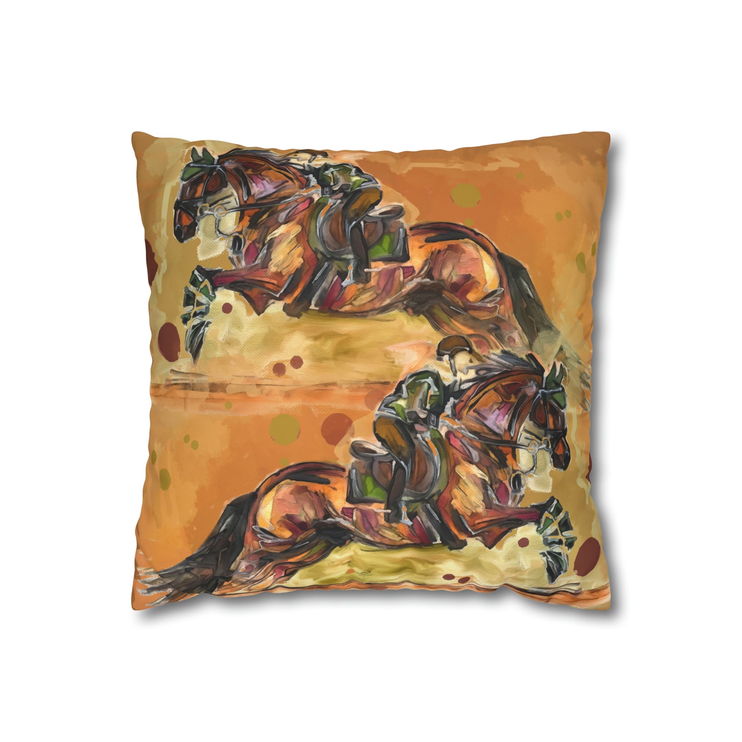 Hunter Jumper Fox and Hound Double sided equestrian bit pattern Polyester PILLOW CASE Pillow Cover 24x24
