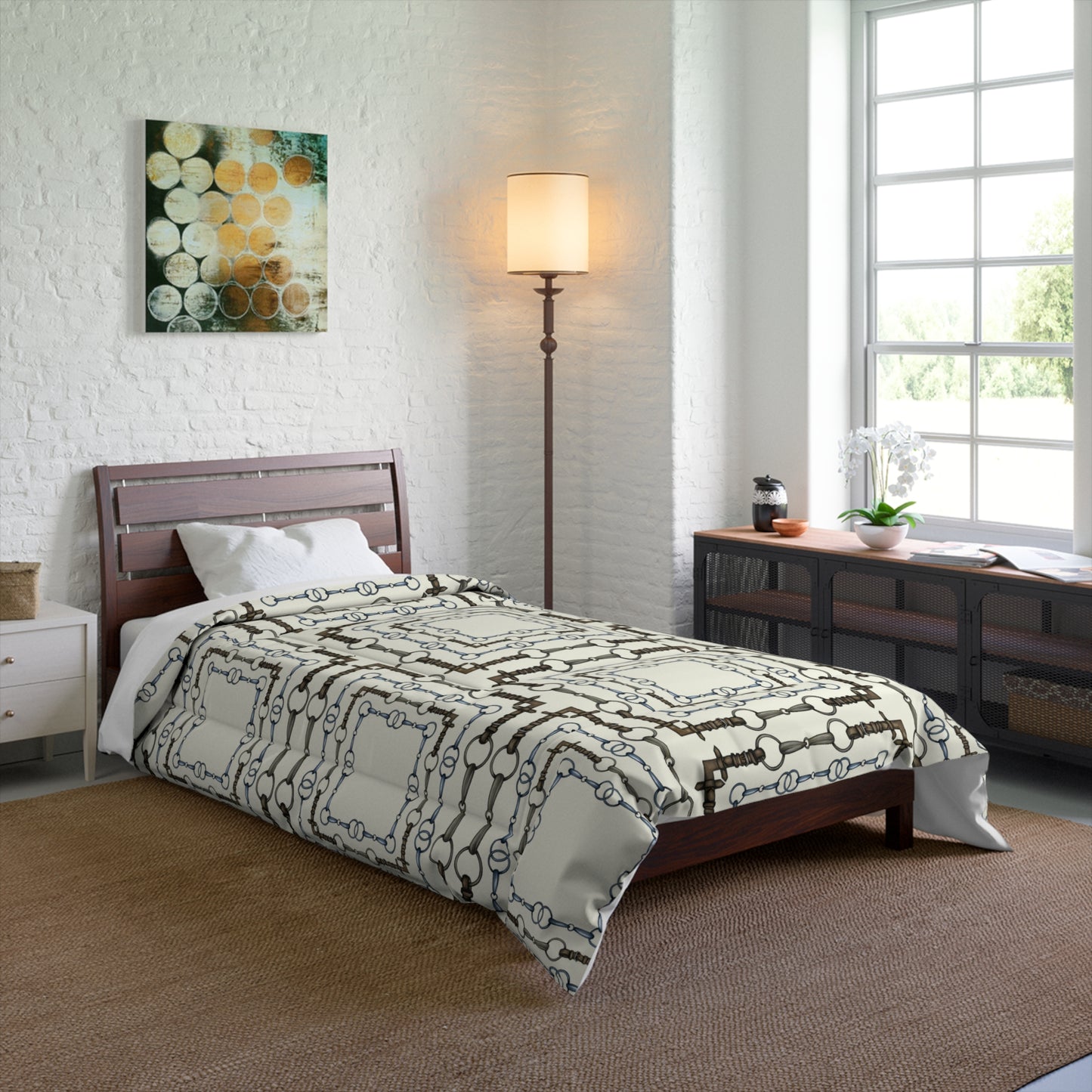 Equestrian Snaffle Bit Comforter - Custom Colors Available