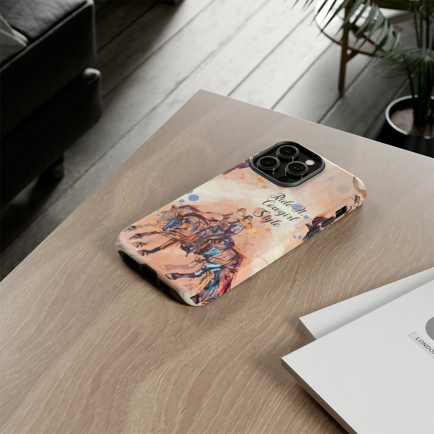 Raunchy Western Horse Watercolor Horse Horse Lover Gift Study Tough Case Phone Case.