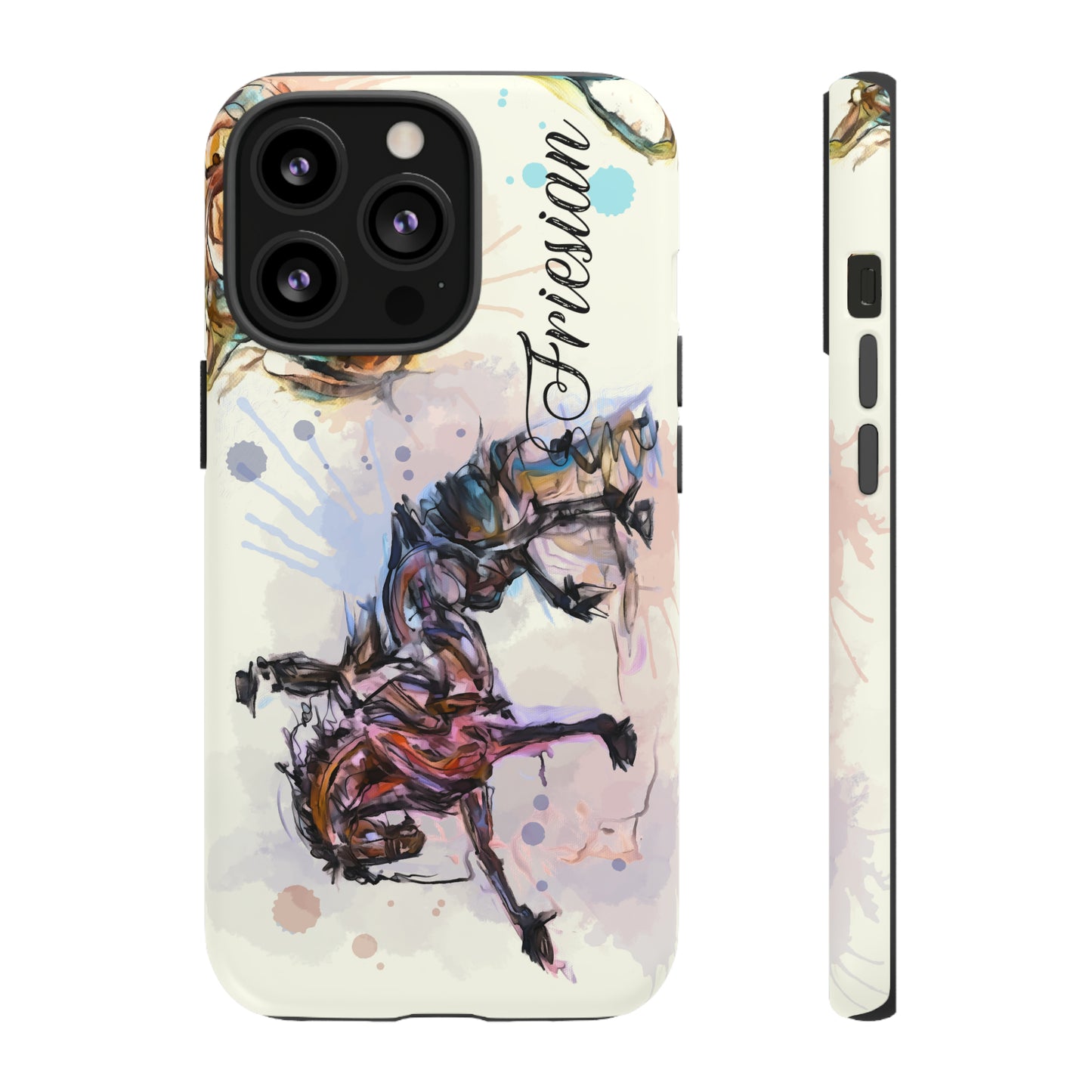 Friesian Watercolor Horse Horse Lover Gift Study Tough Case Phone Case.