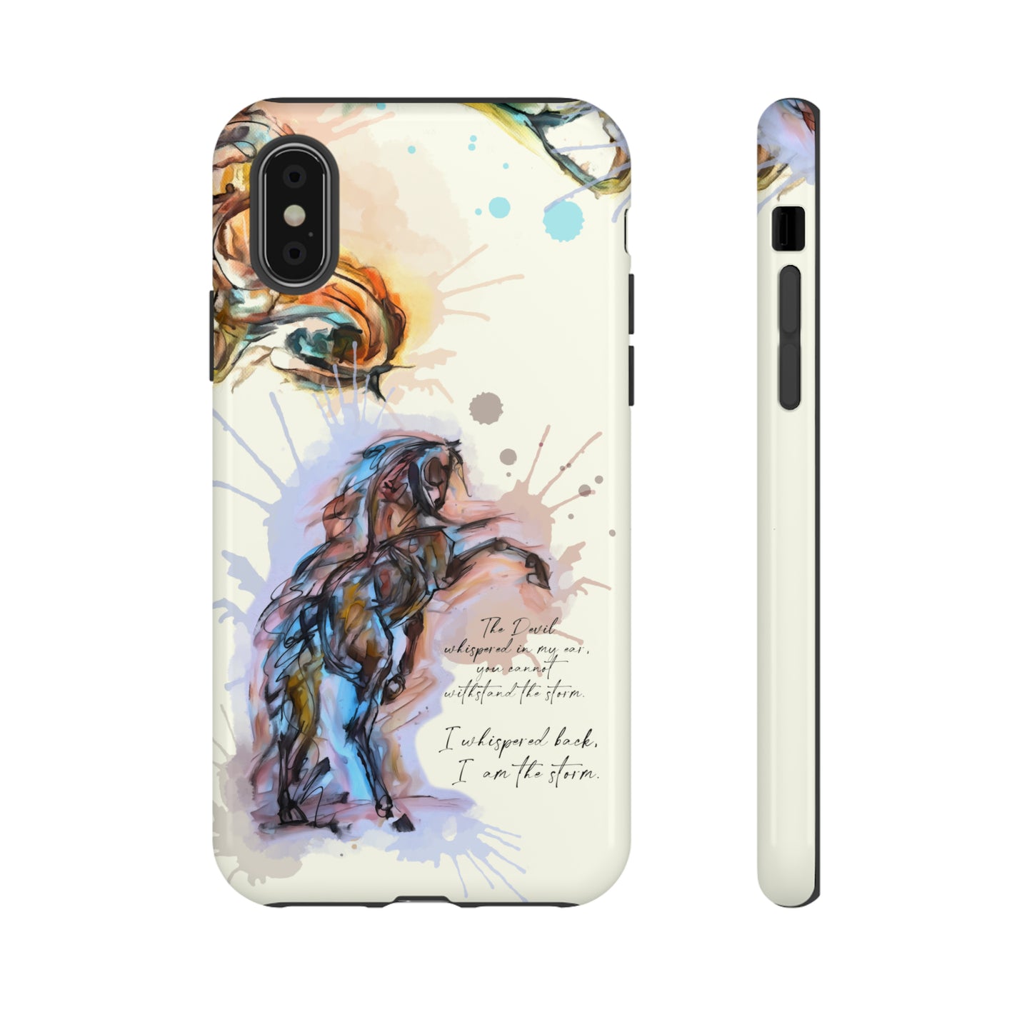 Inspirational Watercolor Horse Horse Lover Gift Study Tough Case Phone Case.