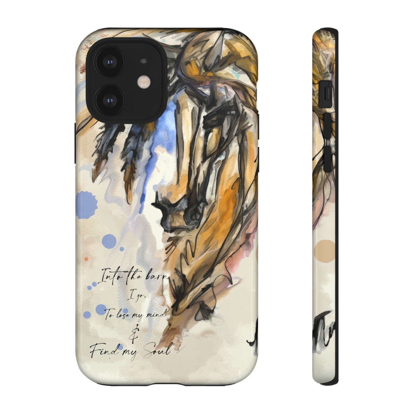 Inspirational Watercolor Horse Horse Lover Gift Study Tough Case Phone Case.