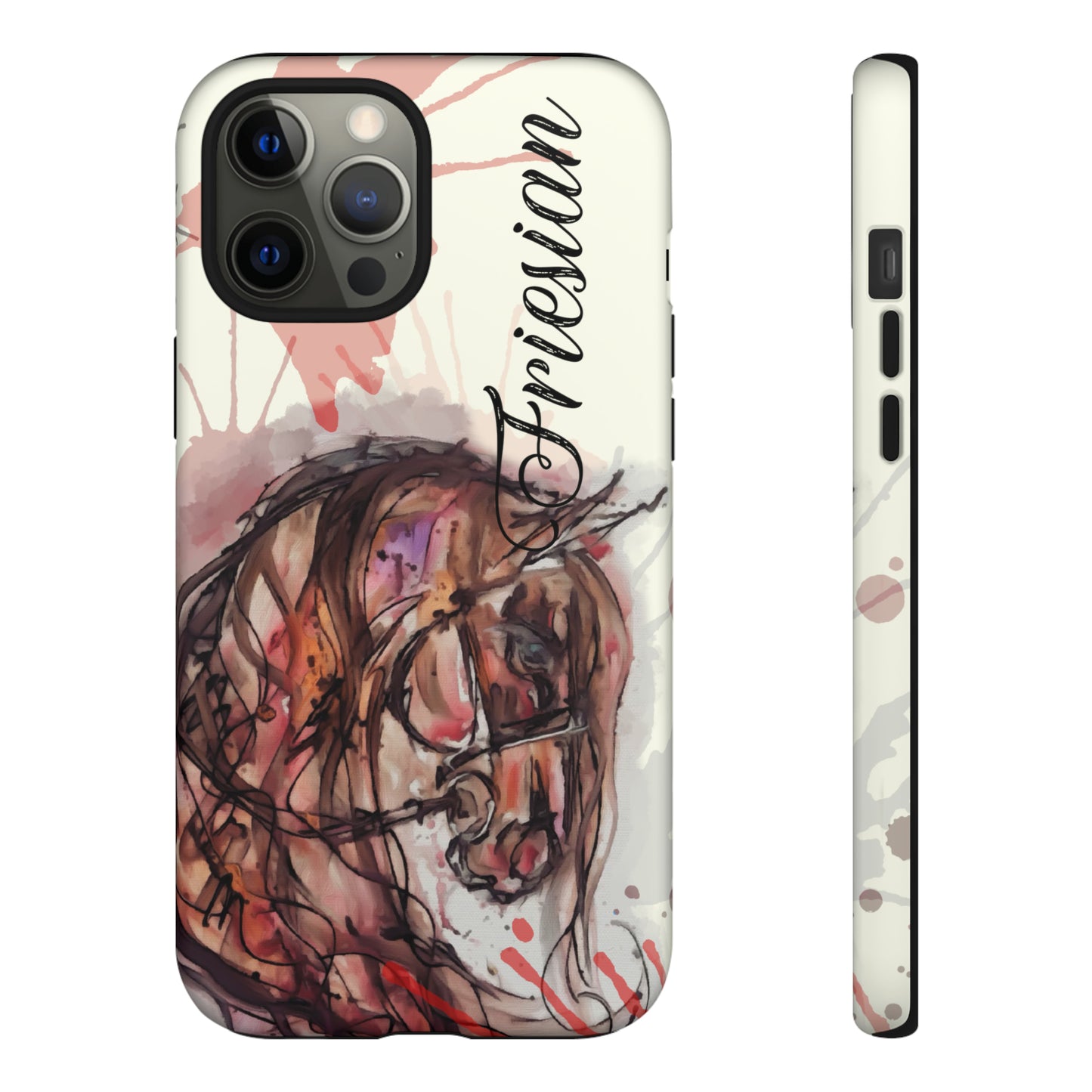 Friesian Watercolor Flower crown Horse Horse Lover Gift Study Tough Case Phone Case.