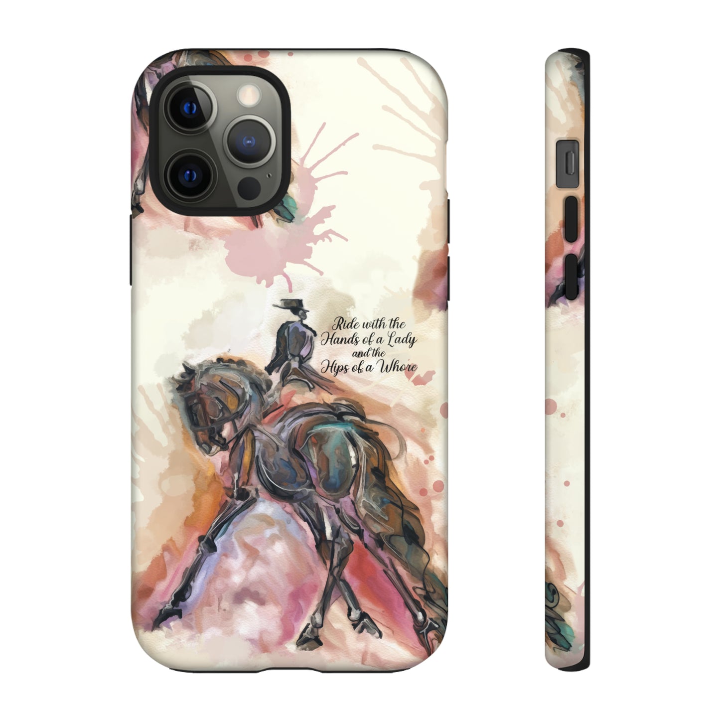 Raunchy Dressage Watercolor Horse Horse Lover Gift Study Tough Case Phone Case.