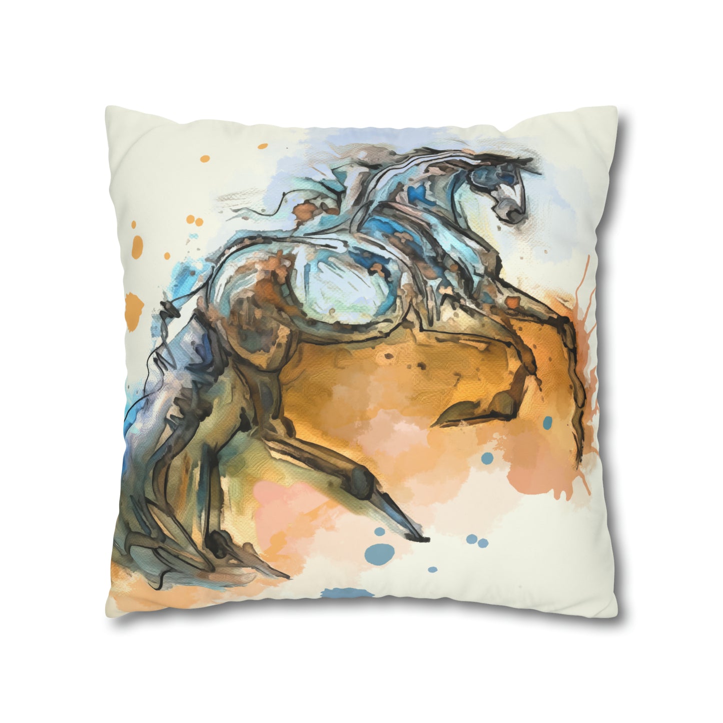 A Romantic Double sided equestrian bit pattern Polyester PILLOW CASE Pillow Cover 24x24
