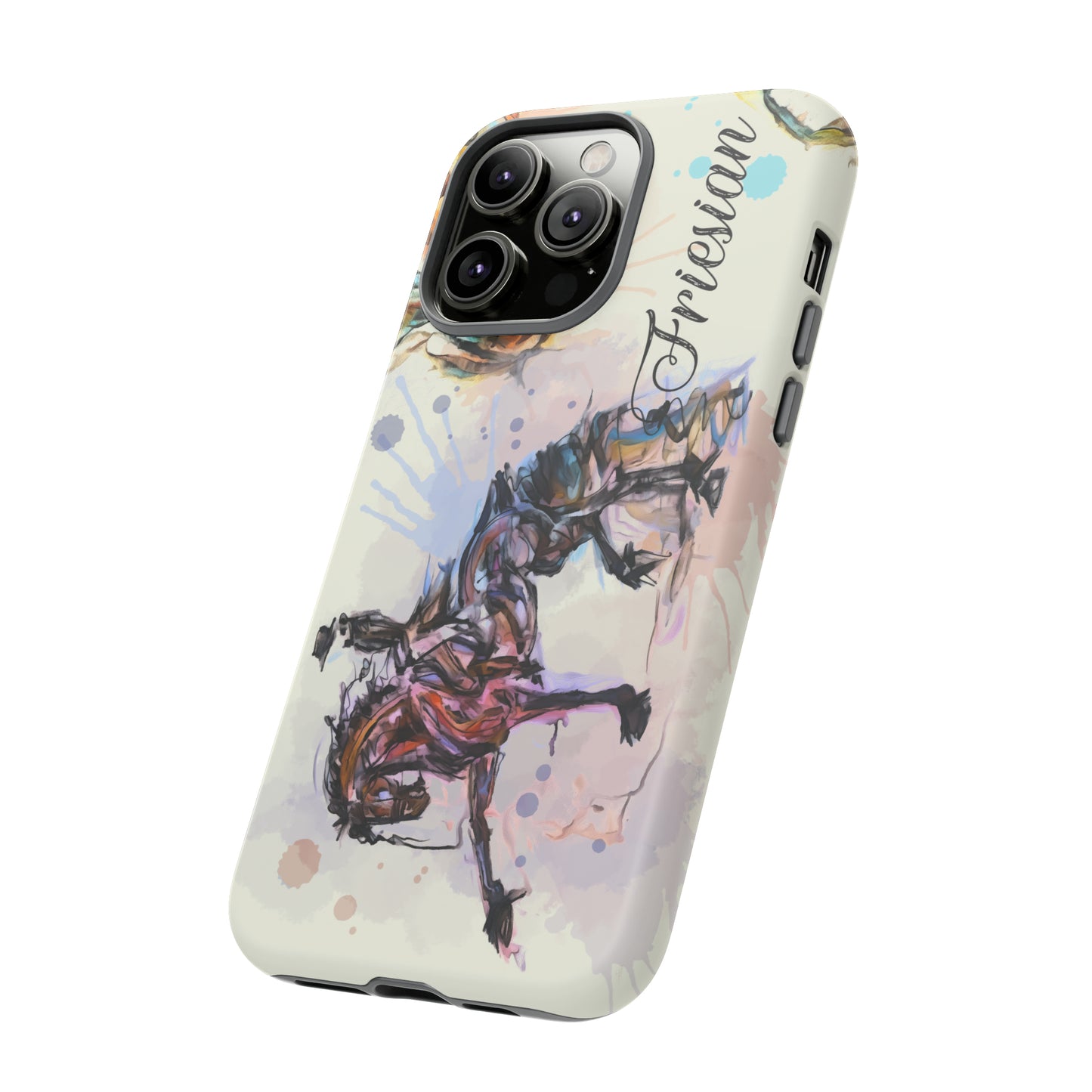 Friesian Watercolor Horse Horse Lover Gift Study Tough Case Phone Case.