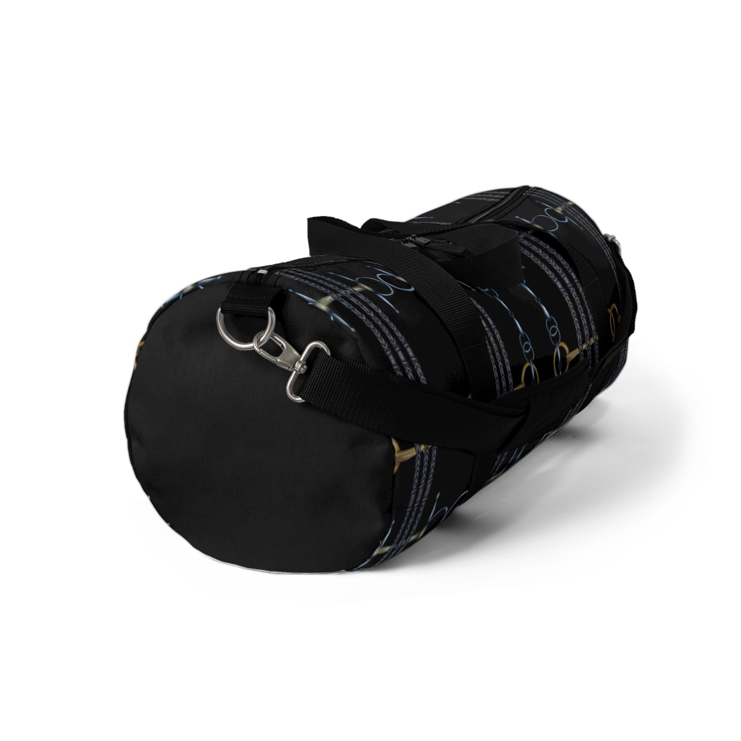 Reins and Bits Pattern Black Duffel Bag
