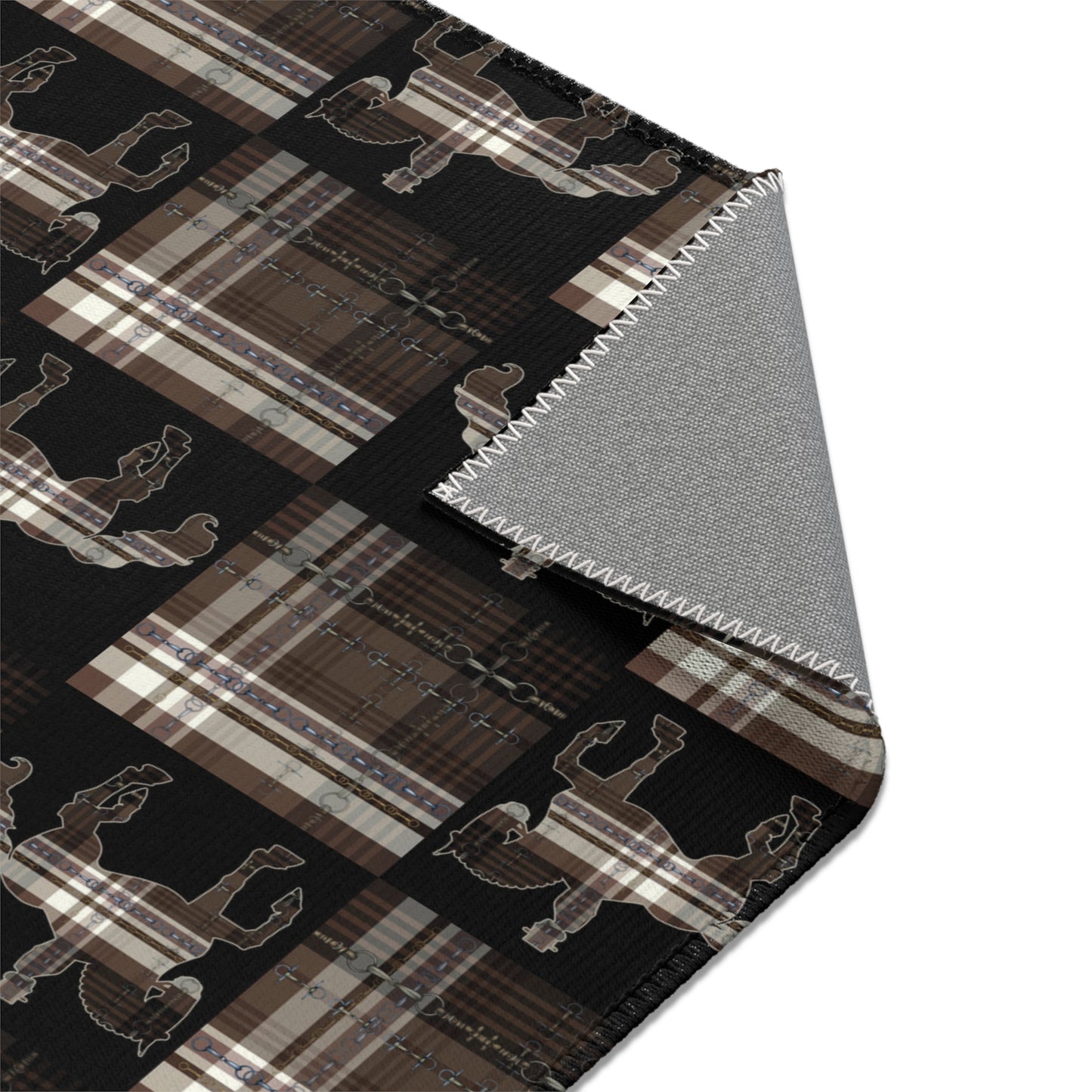 Dressage Piaffe snaffle Bit Plaid Rug - Show Stall Mat - Tack Room Rug - Horse Lovers Gift - Practice your Test Dressage Rug