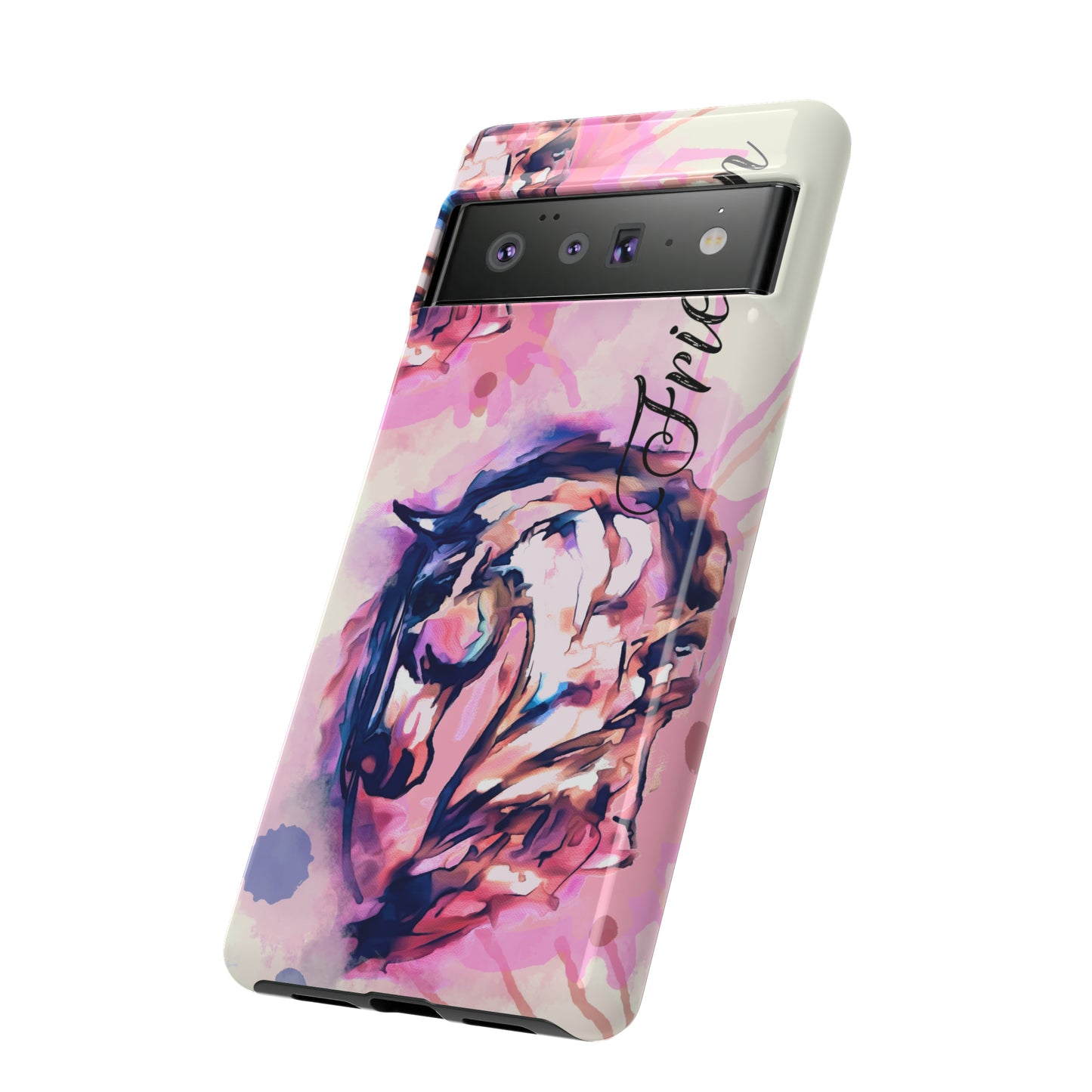 Friesian Watercolor Flower crown Horse Horse Lover Gift Study Tough Case Phone Case.