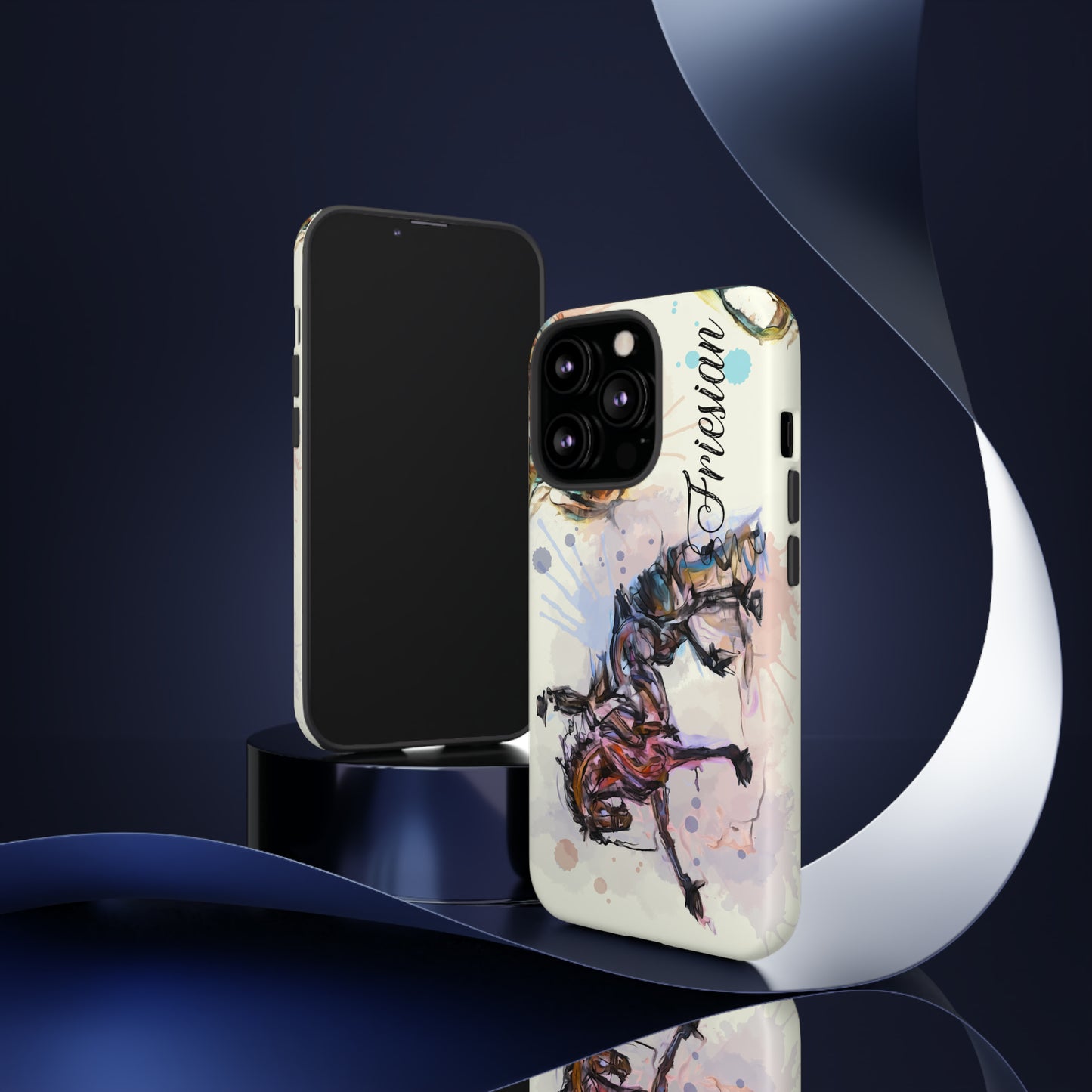 Friesian Watercolor Horse Horse Lover Gift Study Tough Case Phone Case.