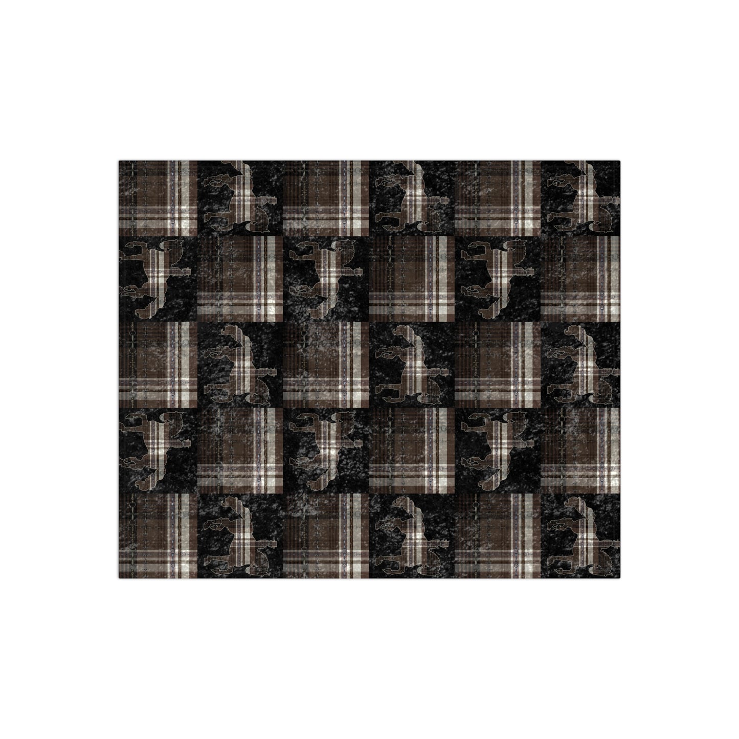 Brown Piaffe Snaffle bit equestrian crushed Velvet Throw.