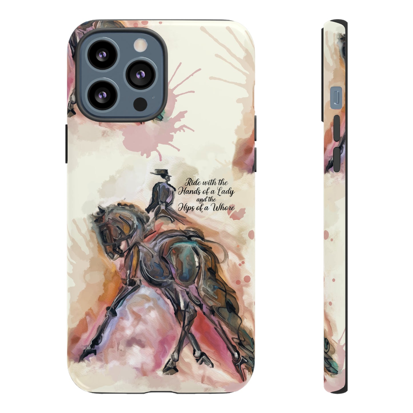 Raunchy Dressage Watercolor Horse Horse Lover Gift Study Tough Case Phone Case.