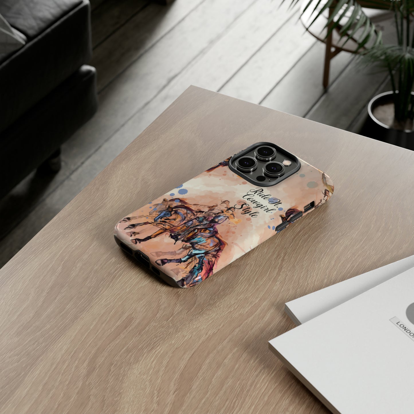 Raunchy Western Horse Watercolor Horse Horse Lover Gift Study Tough Case Phone Case.