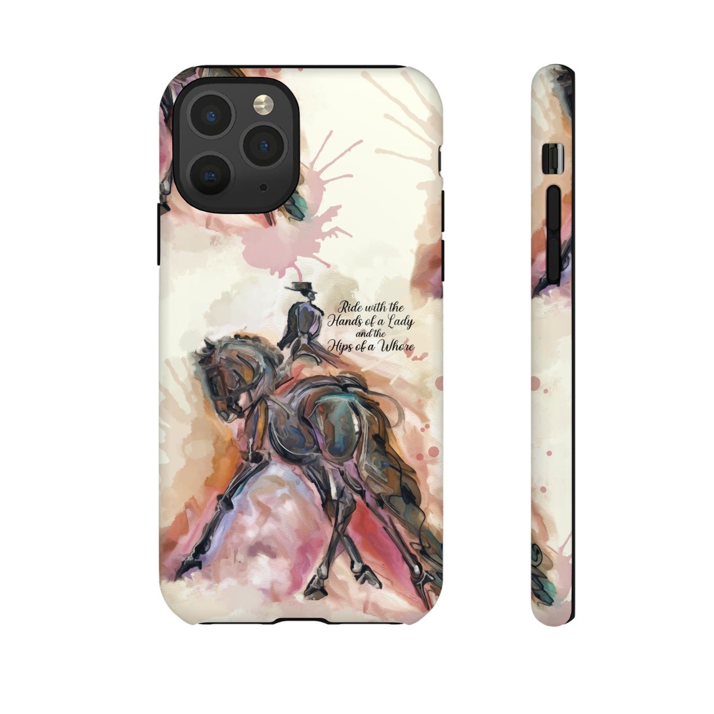 Raunchy Dressage Watercolor Horse Horse Lover Gift Study Tough Case Phone Case.