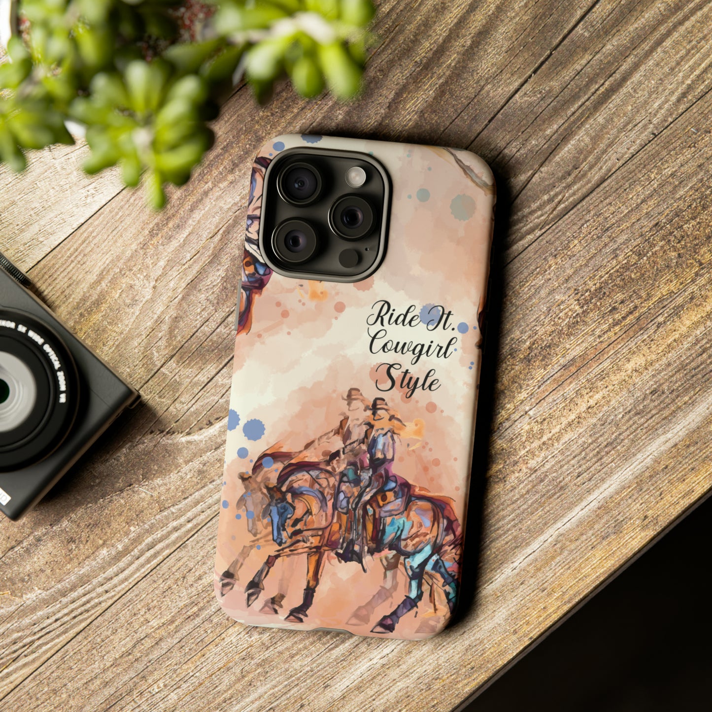 Raunchy Western Horse Watercolor Horse Horse Lover Gift Study Tough Case Phone Case.