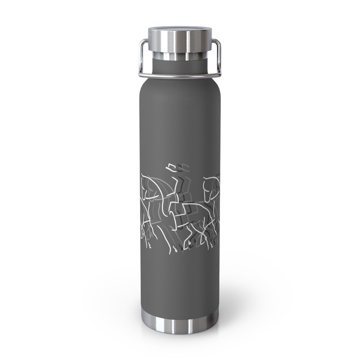 Jenny Veenstra Graphic Dressage color Copper Vacuum Insulated Bottle, 22oz