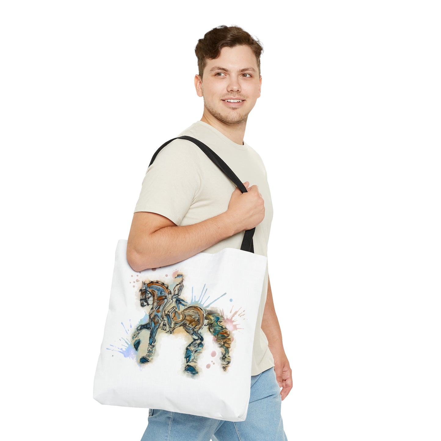 Watercolor Horse Artistic Tote Bag (AOP)