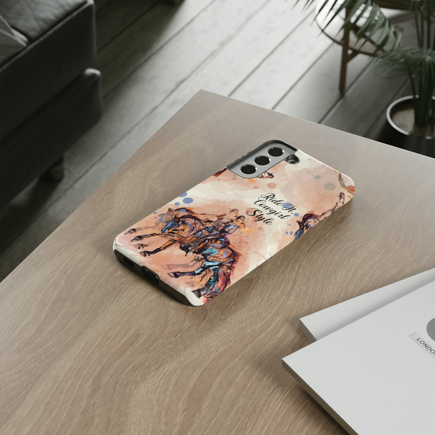 Raunchy Western Horse Watercolor Horse Horse Lover Gift Study Tough Case Phone Case.