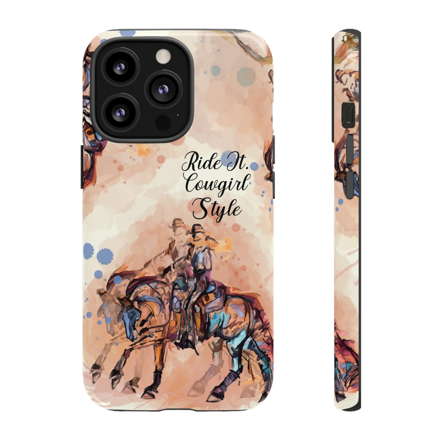 Raunchy Western Horse Watercolor Horse Horse Lover Gift Study Tough Case Phone Case.