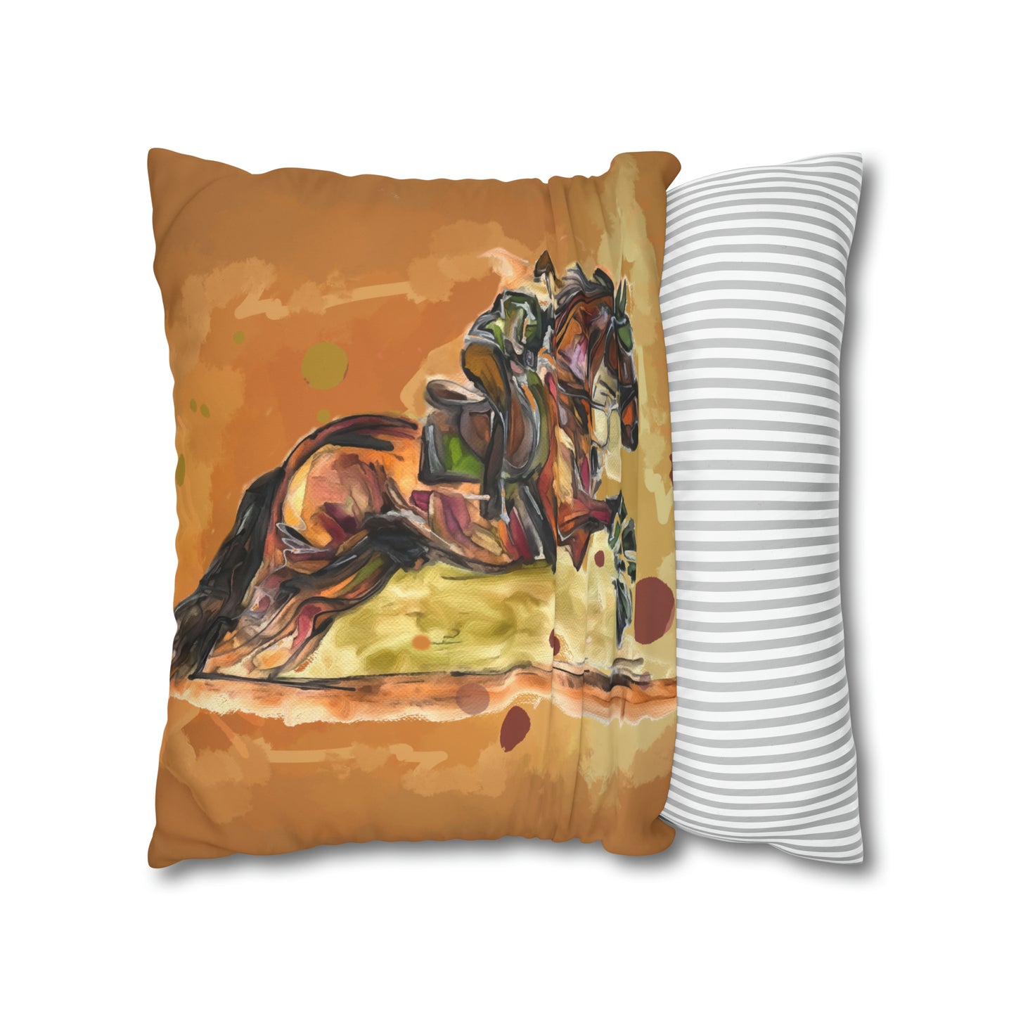 Hunter Jumper Fox and Hound Double sided equestrian bit pattern Polyester PILLOW CASE Pillow Cover 24x24