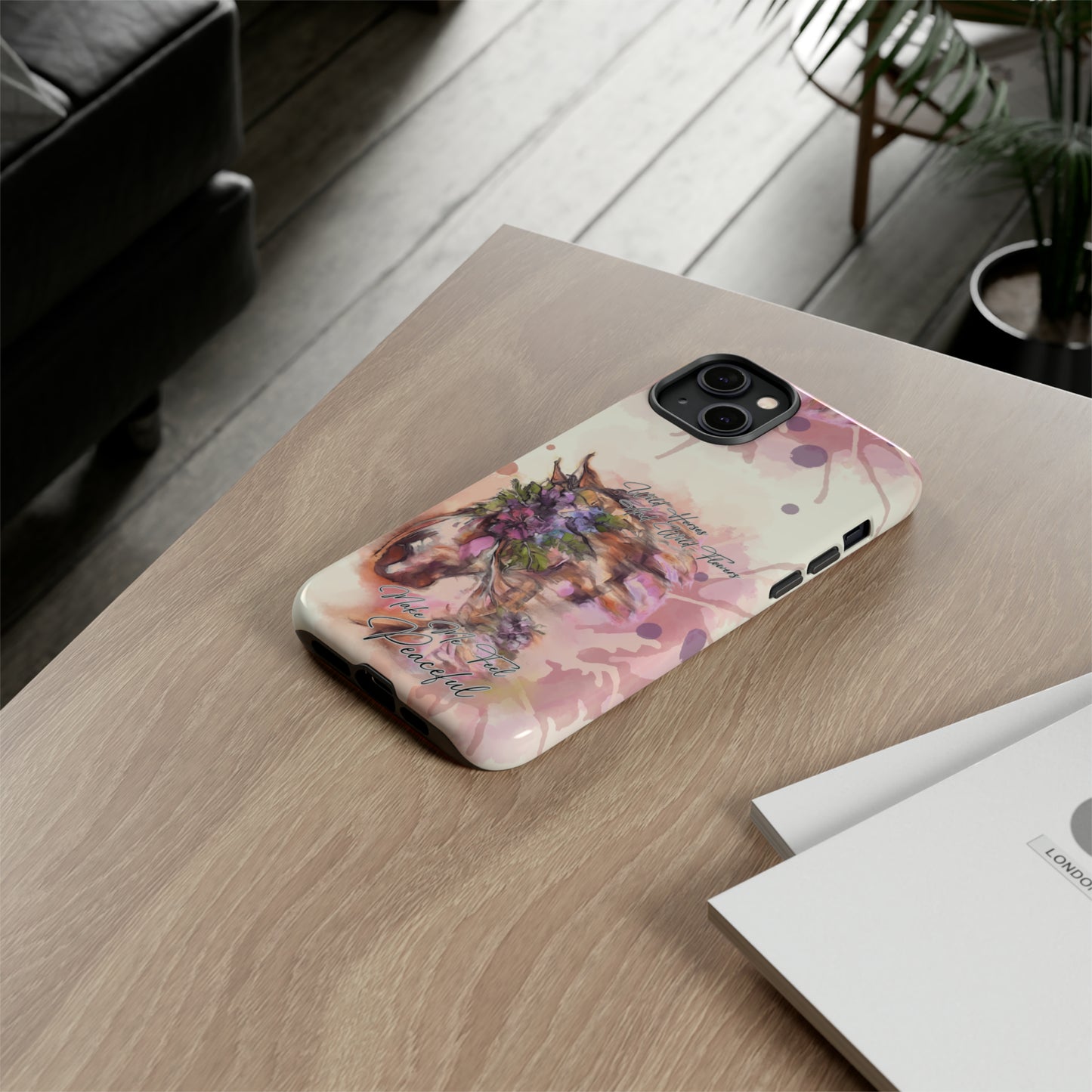 Romantic Equestrian Watercolor Horse Horse Lover Gift Study Tough Case Phone Case.