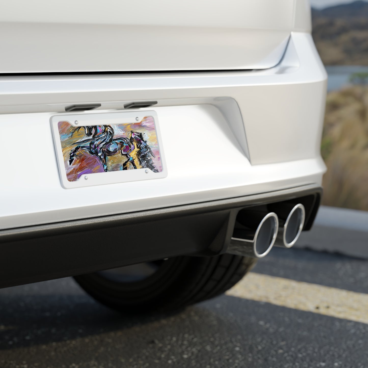 Gated Arabian Horse Painting License Plate
