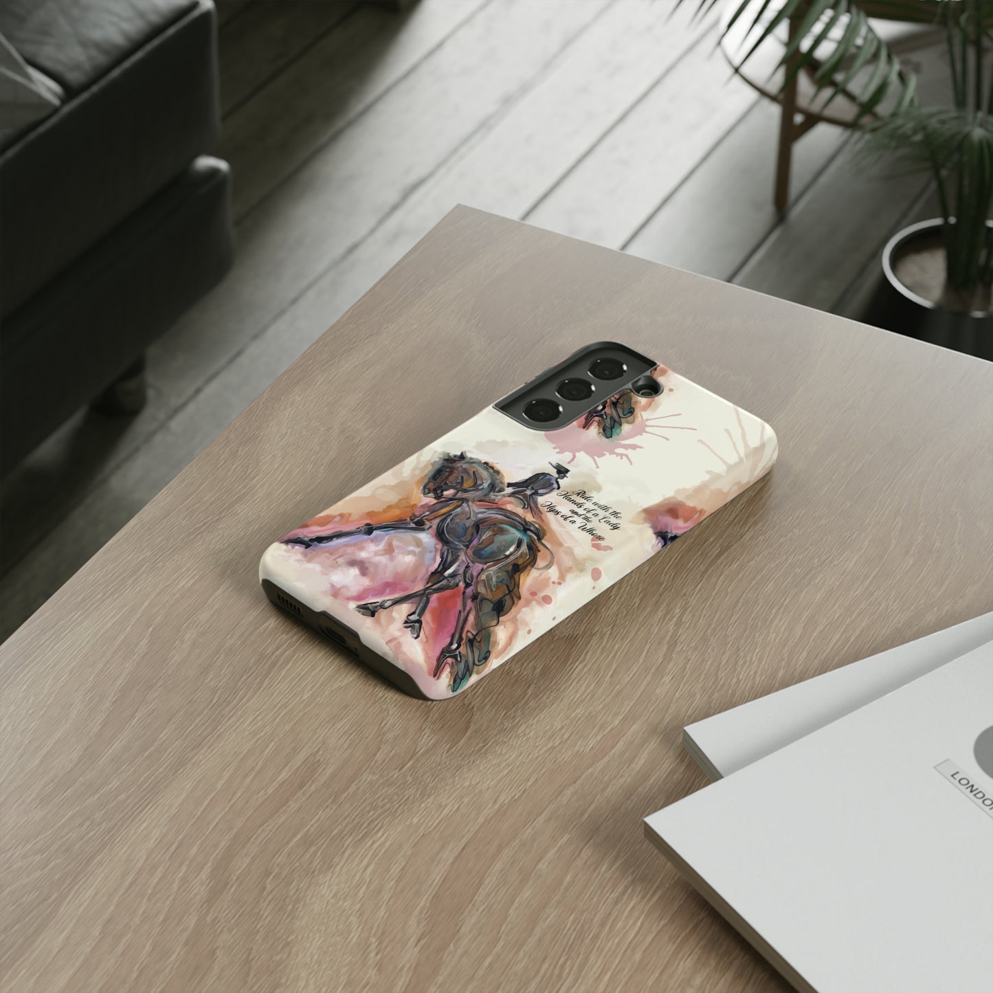 Raunchy Dressage Watercolor Horse Horse Lover Gift Study Tough Case Phone Case.