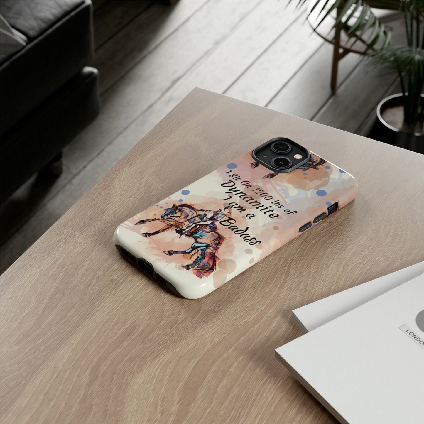 Swearing Western Watercolor Horse Horse Lover Gift Study Tough Case Phone Case.