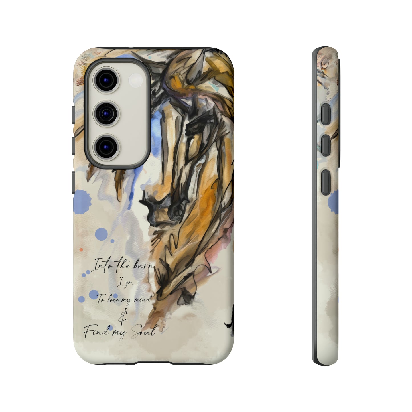 Inspirational Watercolor Horse Horse Lover Gift Study Tough Case Phone Case.