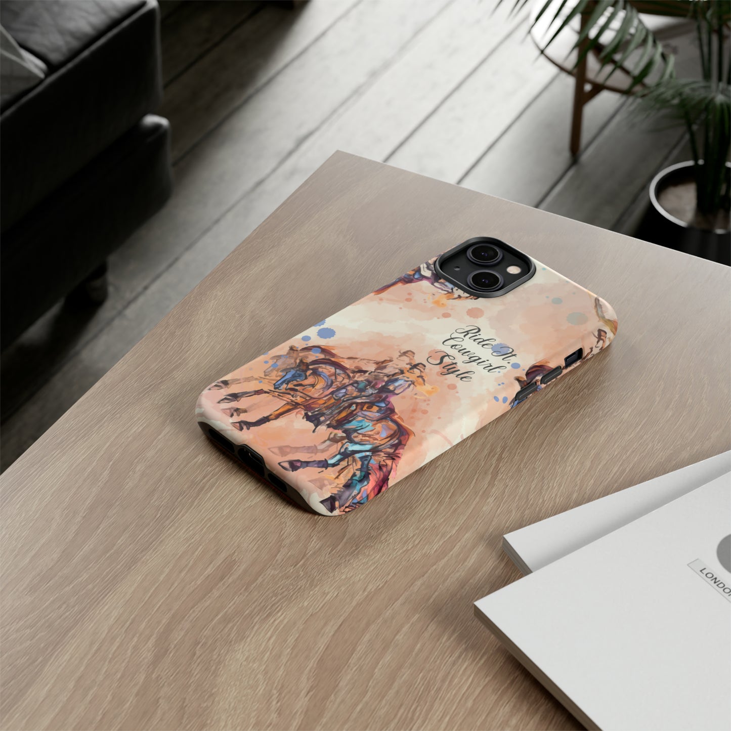 Raunchy Western Horse Watercolor Horse Horse Lover Gift Study Tough Case Phone Case.