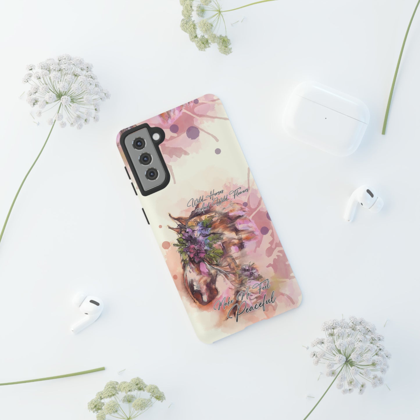 Romantic Equestrian Watercolor Horse Horse Lover Gift Study Tough Case Phone Case.