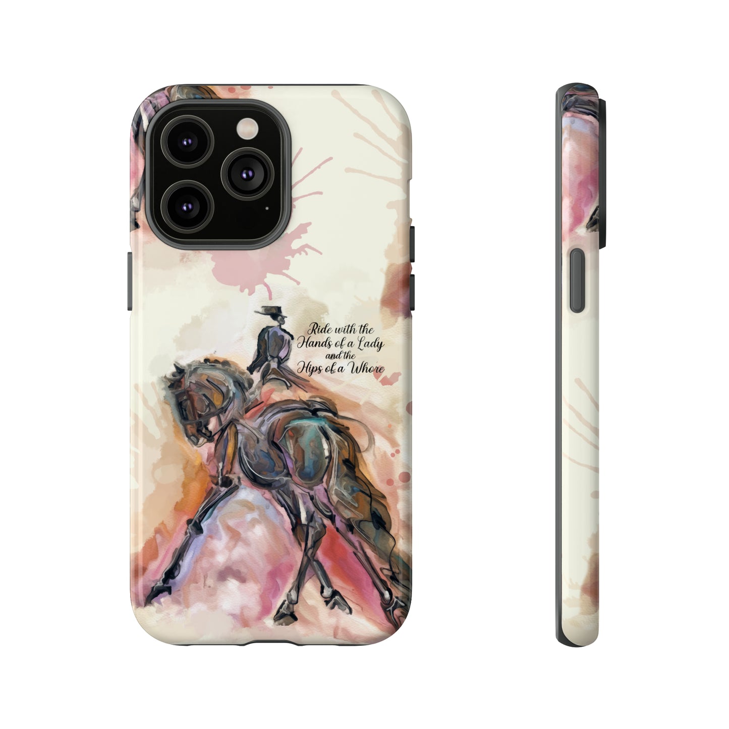 Raunchy Dressage Watercolor Horse Horse Lover Gift Study Tough Case Phone Case.