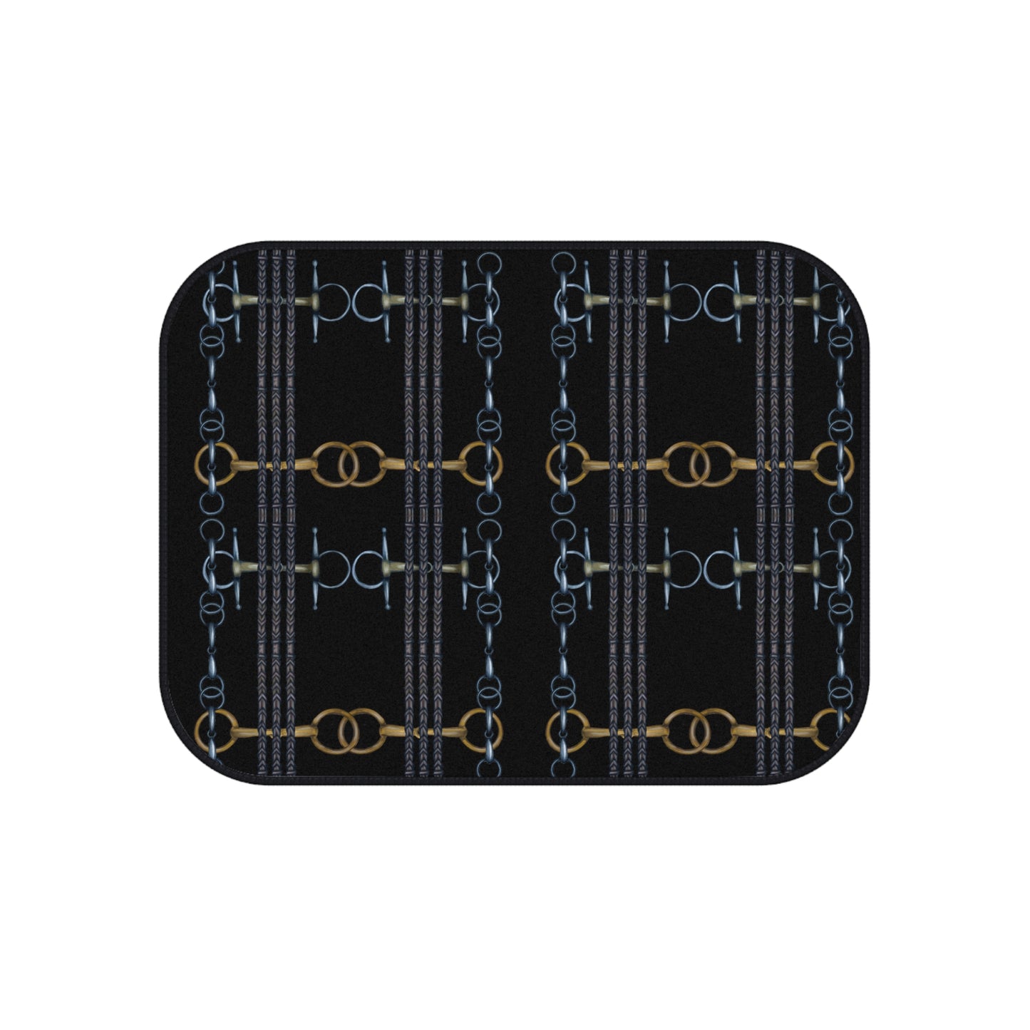 Customizable Reins and Bit Pattern Car Mats (Set of 4)
