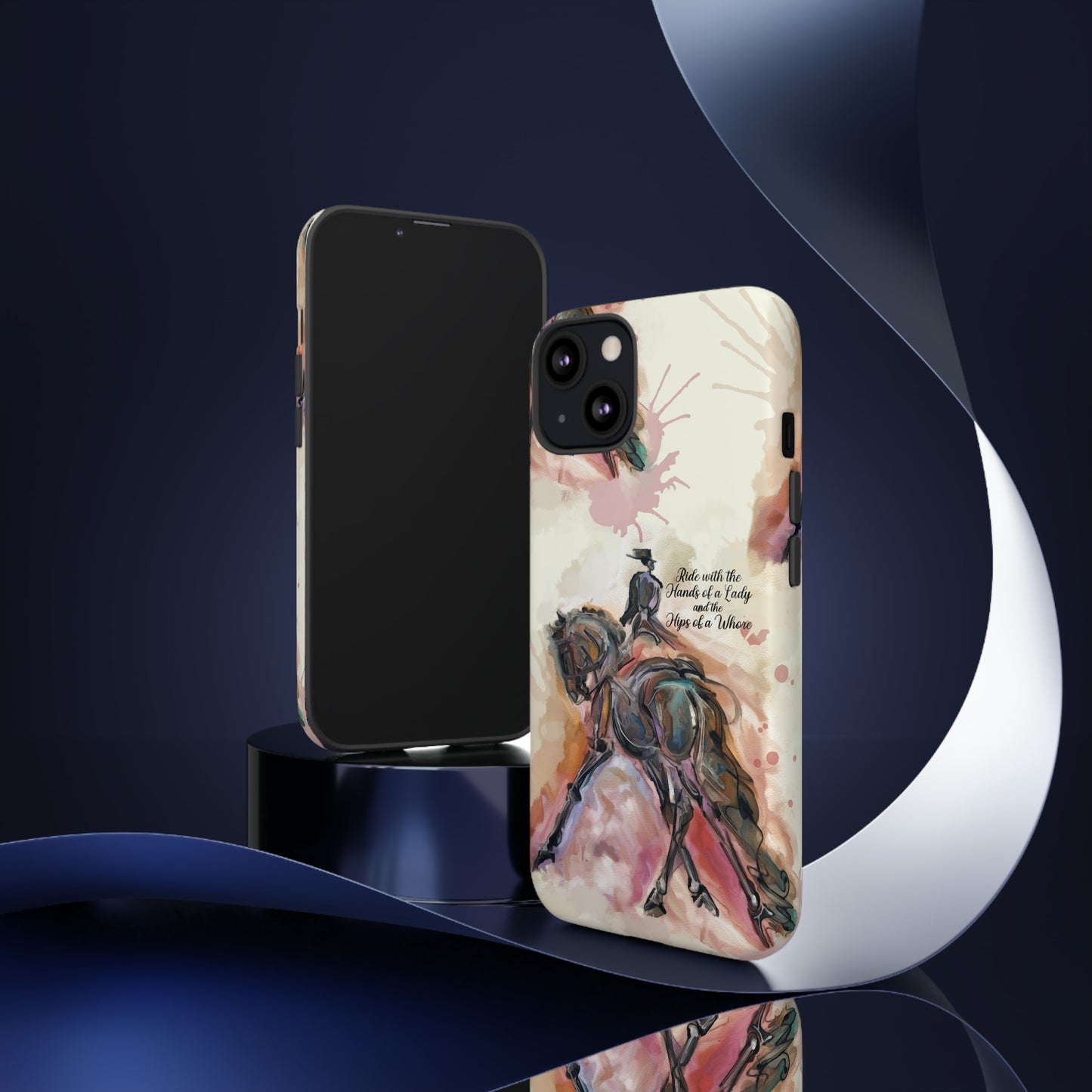 Raunchy Dressage Watercolor Horse Horse Lover Gift Study Tough Case Phone Case.