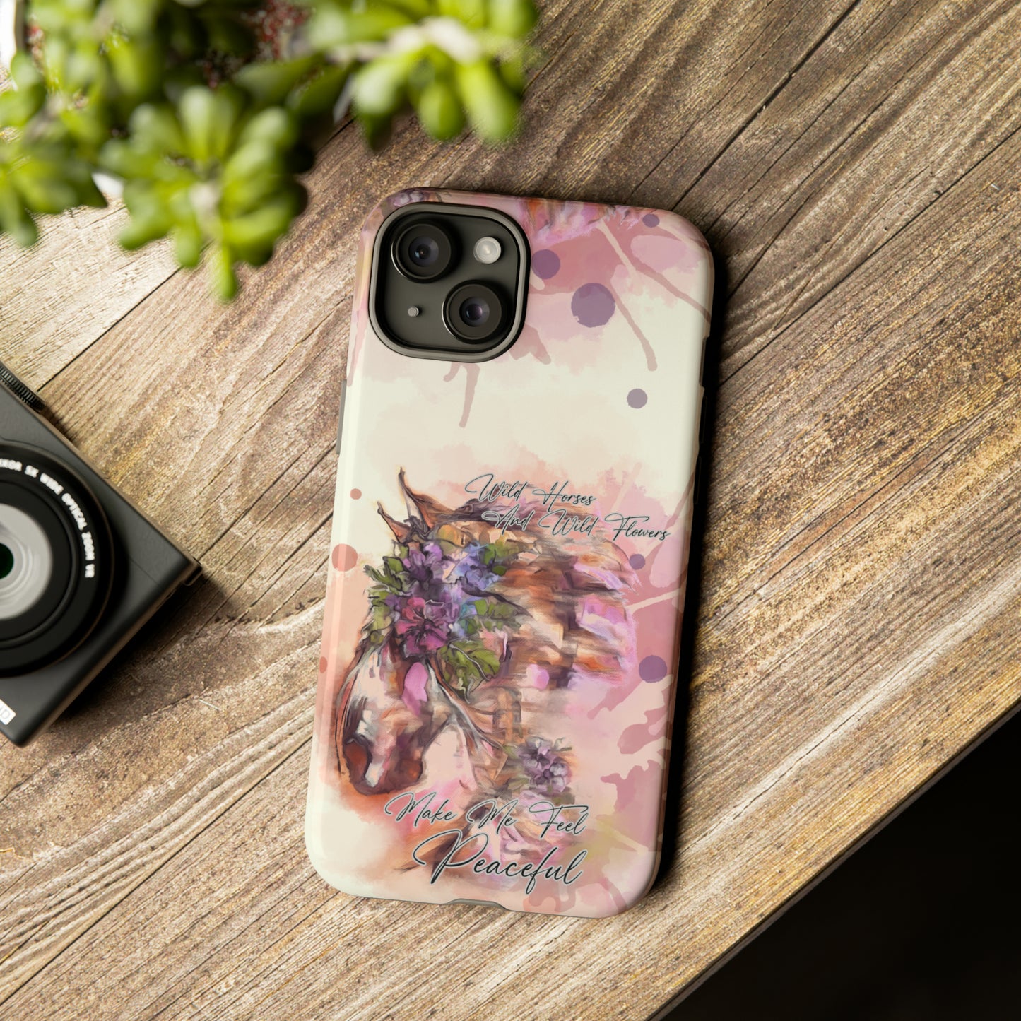 Romantic Equestrian Watercolor Horse Horse Lover Gift Study Tough Case Phone Case.
