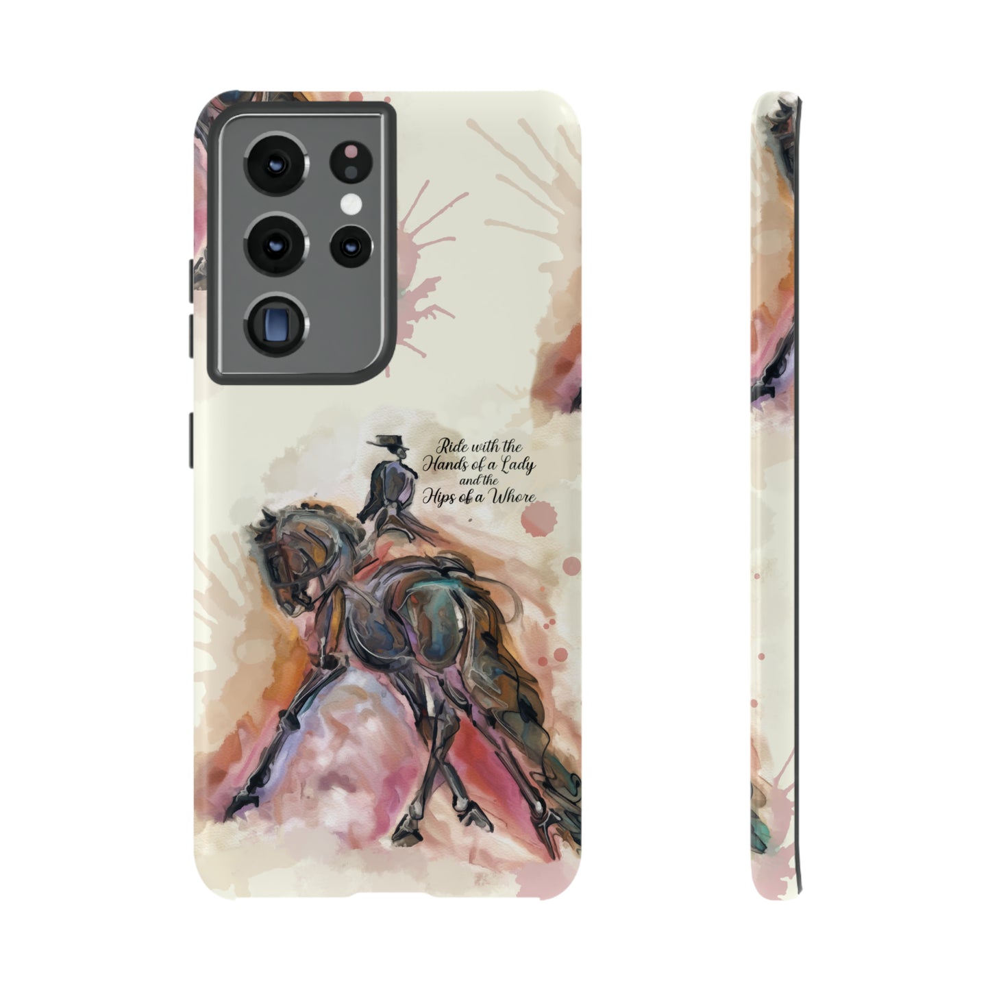 Raunchy Dressage Watercolor Horse Horse Lover Gift Study Tough Case Phone Case.