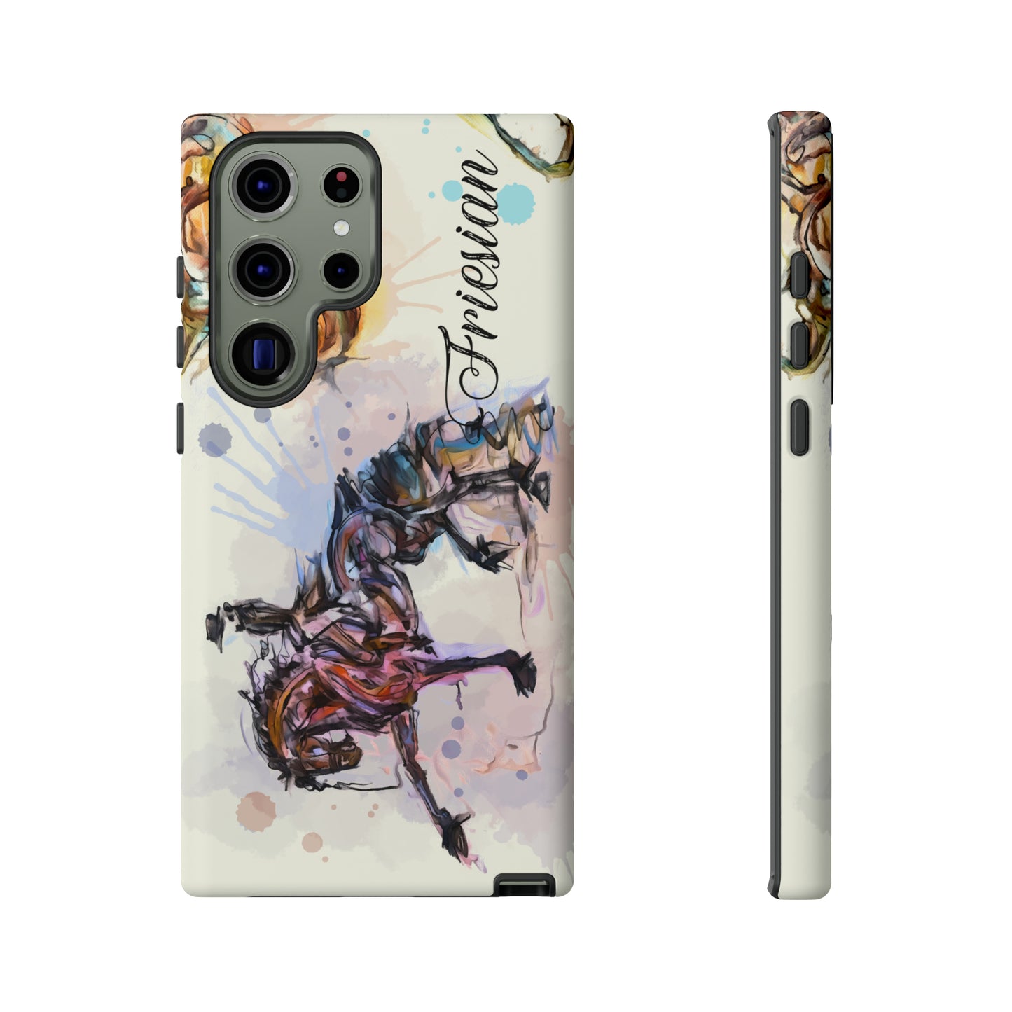Friesian Watercolor Horse Horse Lover Gift Study Tough Case Phone Case.