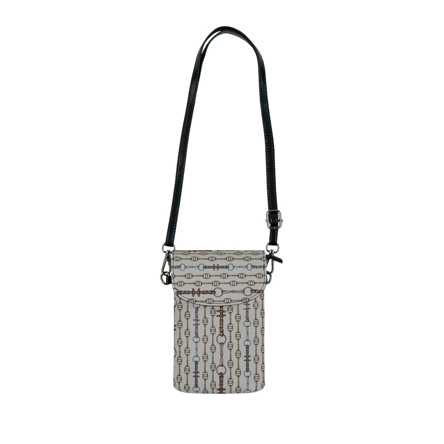 Snaffle Bit gray Cell Phone Wallet Purse