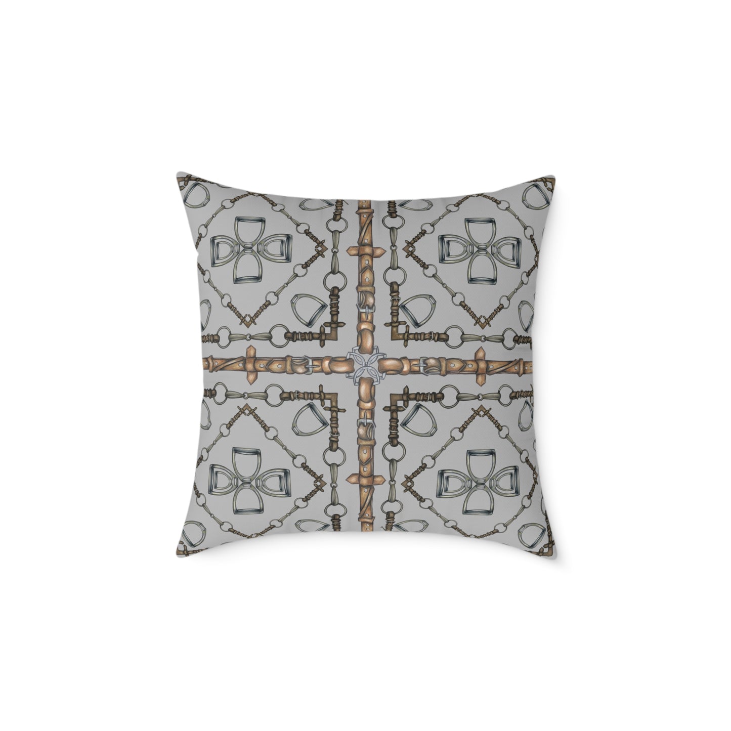 Snaffle Bit Equestrian Home Decor. Hunter Jumper Dressage Bit and Reins Pillow. My original Artwork printed on a pillow. 101 Bits co
