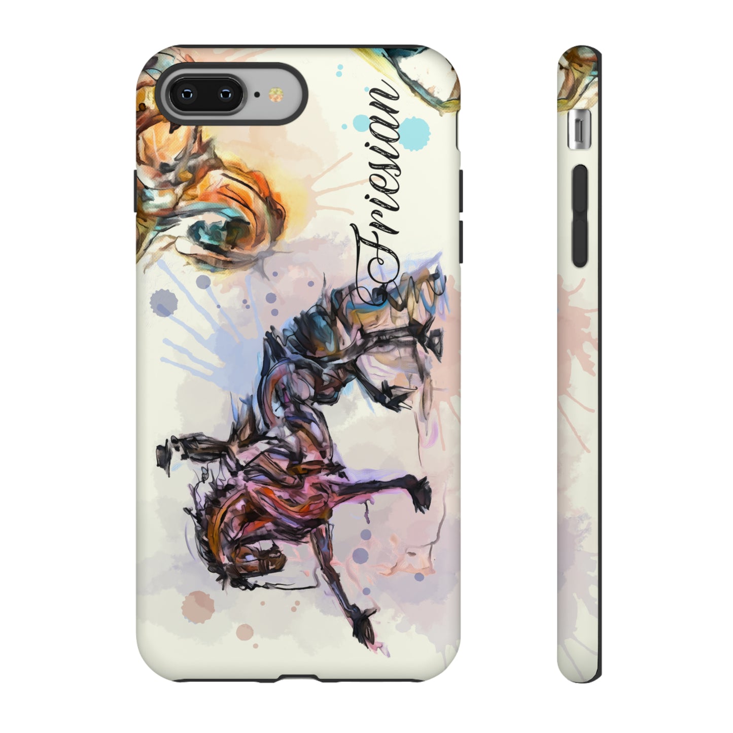 Friesian Watercolor Horse Horse Lover Gift Study Tough Case Phone Case.