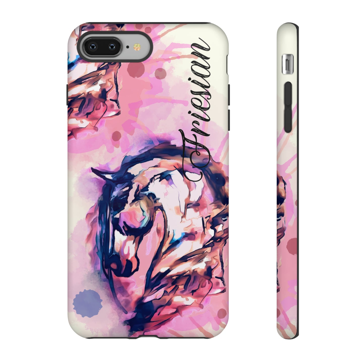 Friesian Watercolor Flower crown Horse Horse Lover Gift Study Tough Case Phone Case.