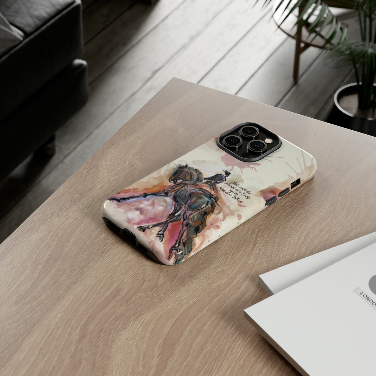 Raunchy Dressage Watercolor Horse Horse Lover Gift Study Tough Case Phone Case.
