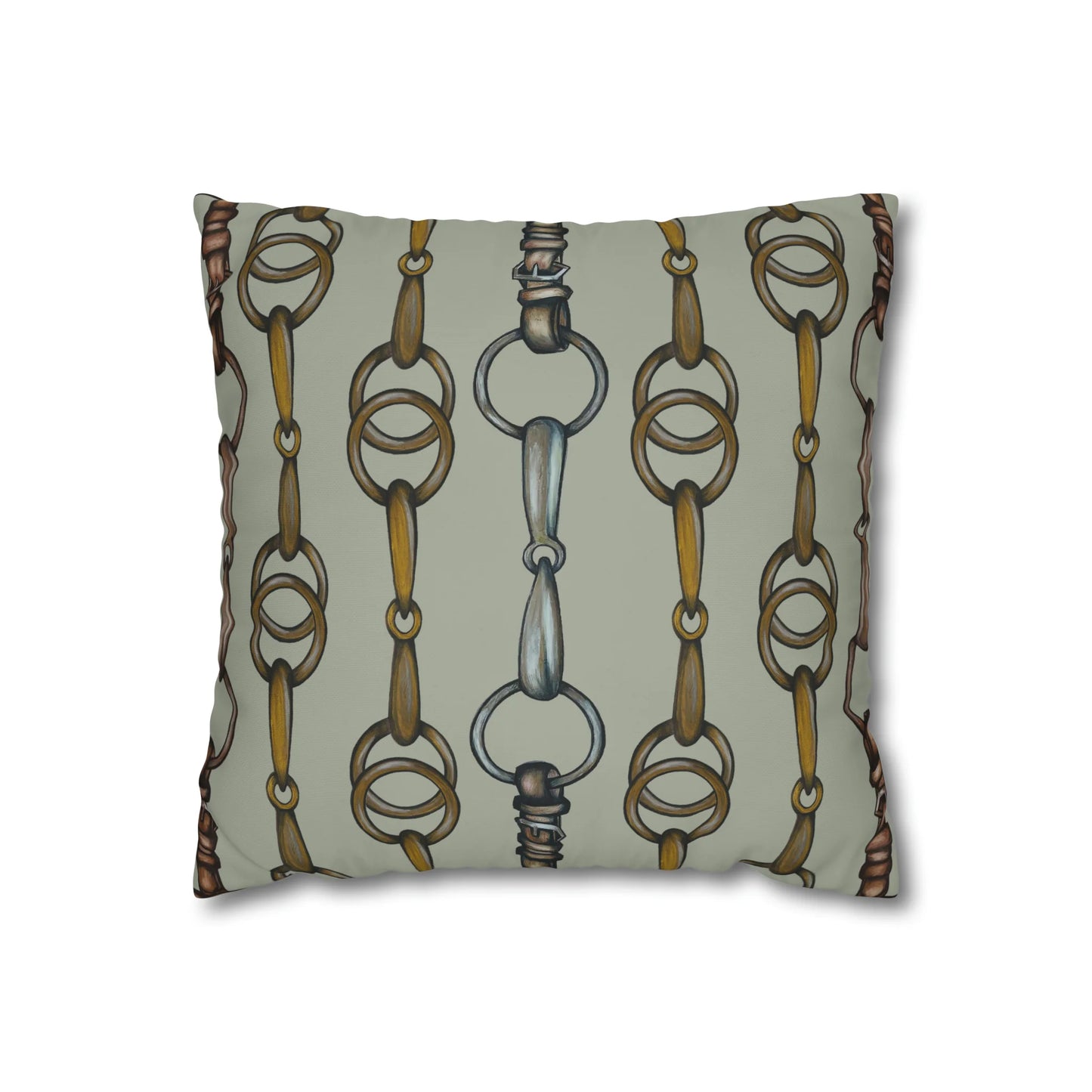 Green Linear Bits Double Sided Equestrian Chaos Bit Pillow Case