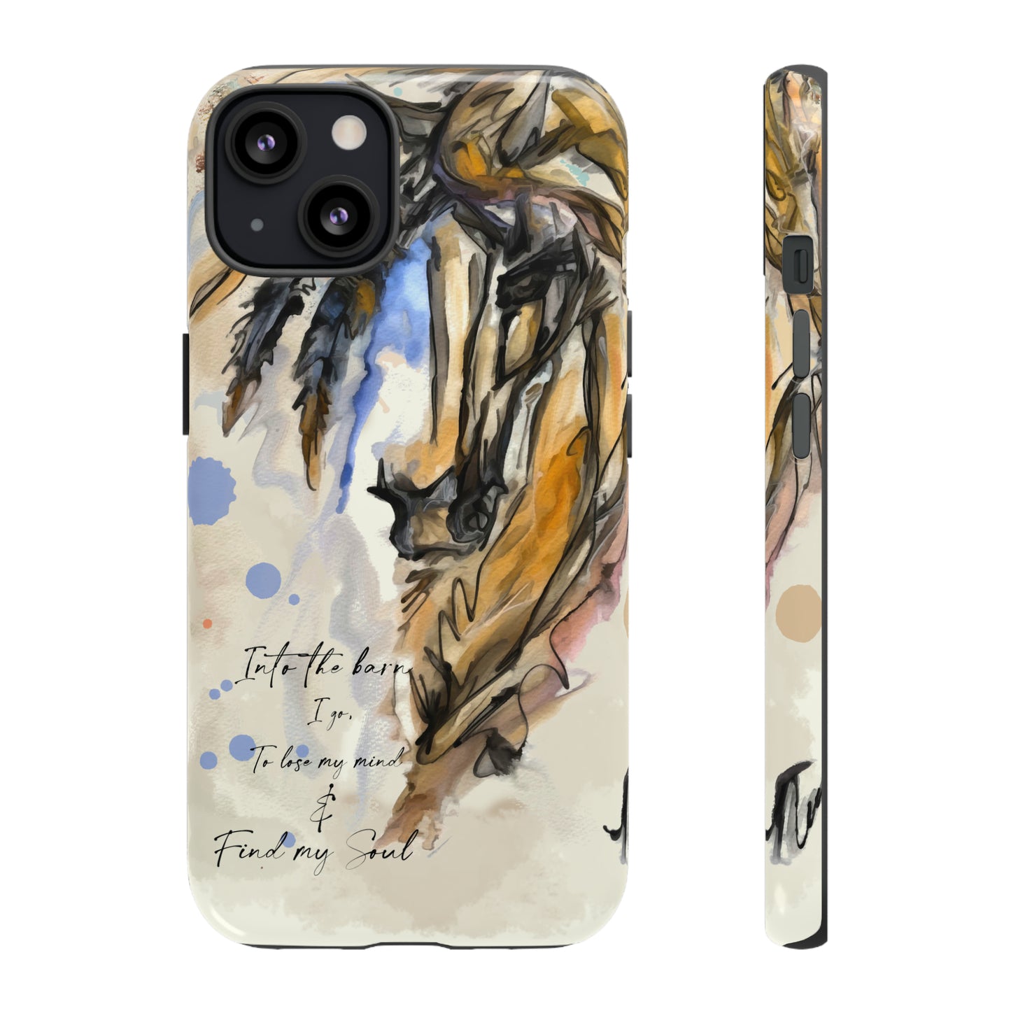 Inspirational Watercolor Horse Horse Lover Gift Study Tough Case Phone Case.