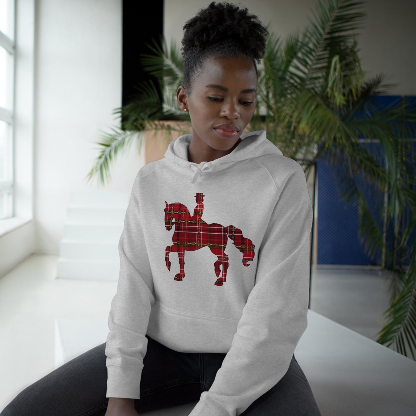 Christmas Piaffe Plaid "Oh What fun it is to ride" Dressage Unisex Supply Hoodie