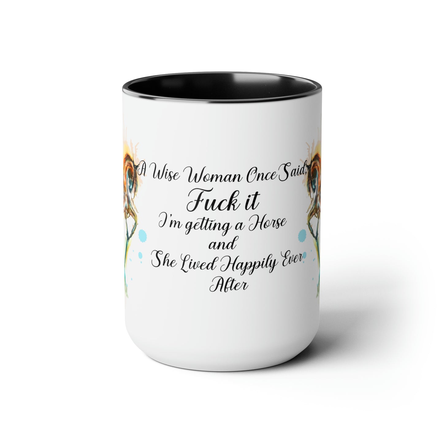 Copy of Copy of Pegasus Water color art . Horse Lover Gift -Two-Tone Coffee Mugs, 15oz