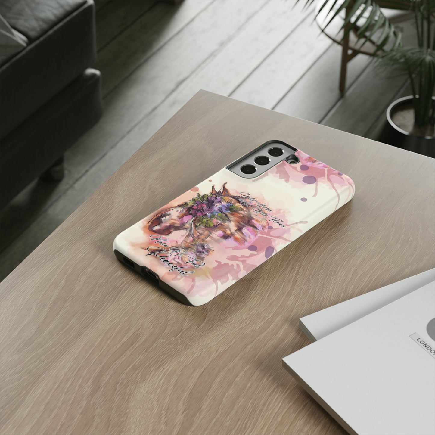 Romantic Equestrian Watercolor Horse Horse Lover Gift Study Tough Case Phone Case.