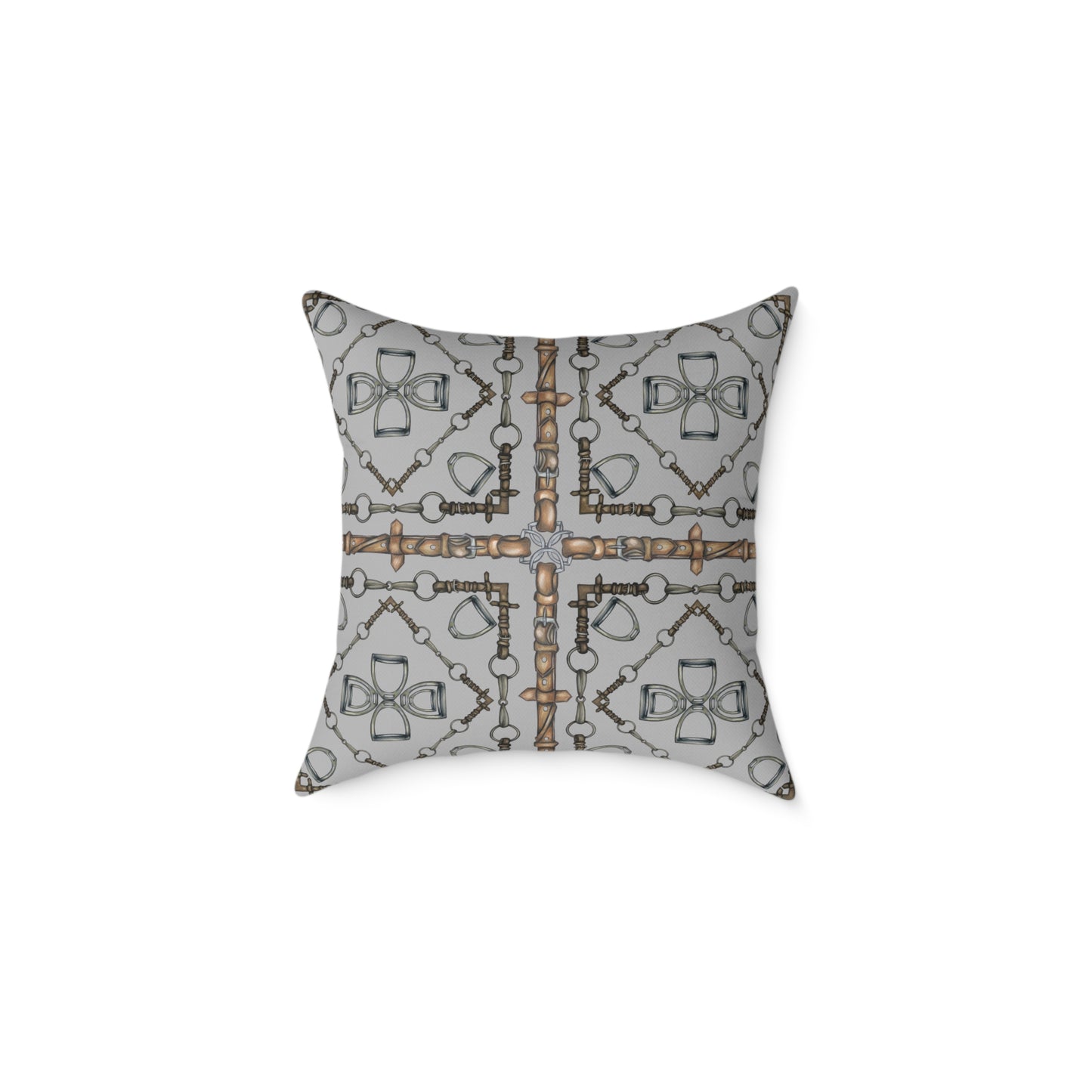 Snaffle Bit Equestrian Home Decor. Hunter Jumper Dressage Bit and Reins Pillow. My original Artwork printed on a pillow. 101 Bits co